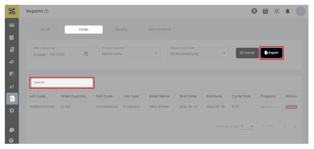 SFactrix Reports - Order Export