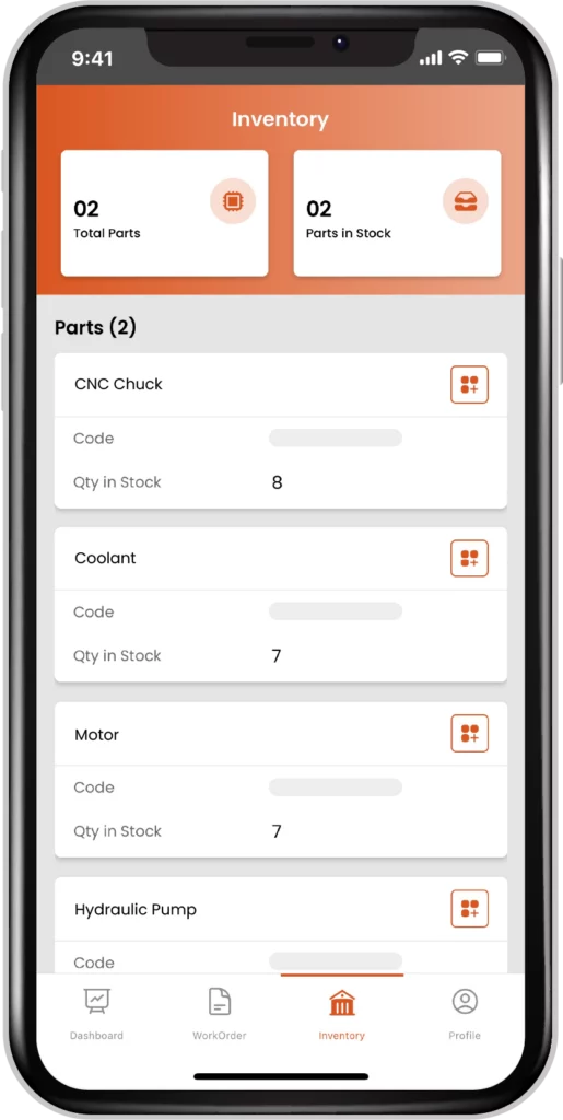 Fogwing Asset+ Mobile CMMS Parts Inventory