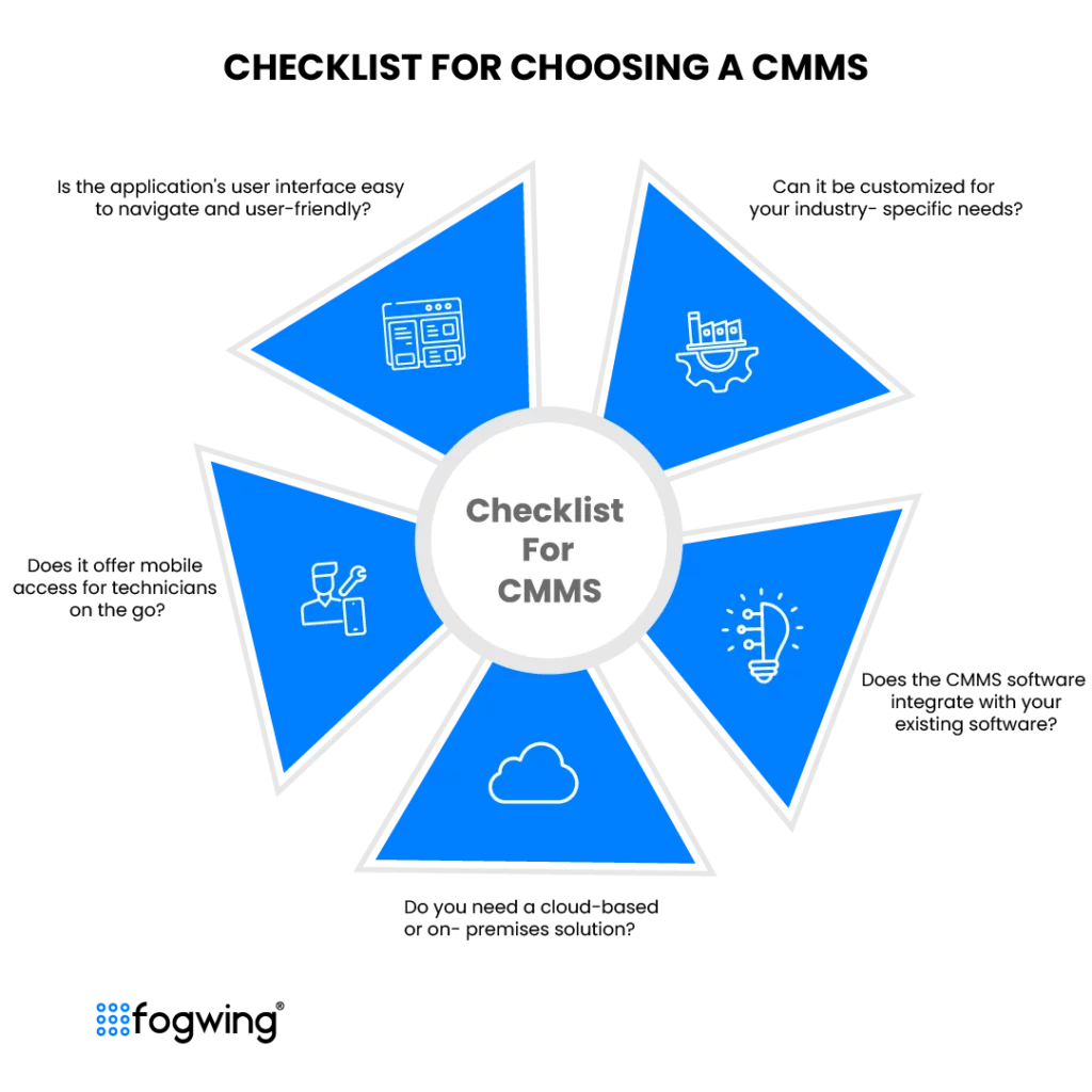 checklist for cmms